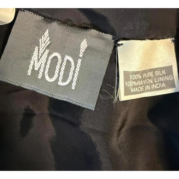 MODI 80s silk sequin embroidered fringe jacket S - Picture 4 of 7